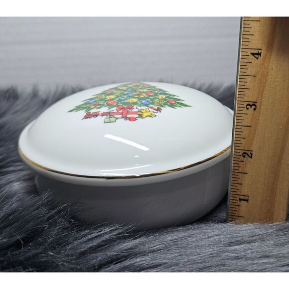 Jamestown China Christmas Treasure Ceramic Trinket Box Candy/Sugar Dish Japan - Picture 3 of 6